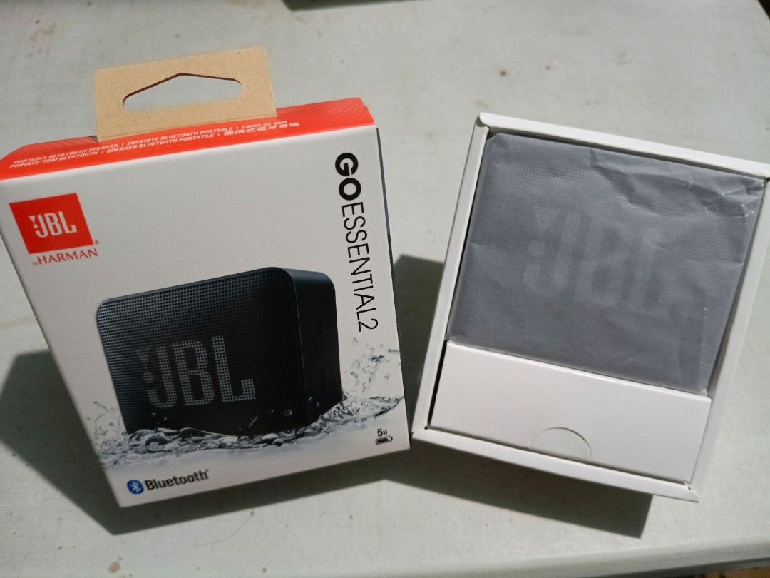 JBL Go Essential 2 Bluetooth Speaker Black with Box (Category: Soundbars, Speakers & Amplifiers) located in General Trias. Submitted by hobbyshare19 (Listing ID 1468220617, Image 2). Description: Title: Like New JBL Go Essential 2 (Complete with Box) Description: Selling my authentic JBL Go Essential 2 Bluetooth speaker. • Condition: 9.8/10 (Just opened and lightly used for 2 times) • Inclusions: Complete with original box • Reason for Selling: S