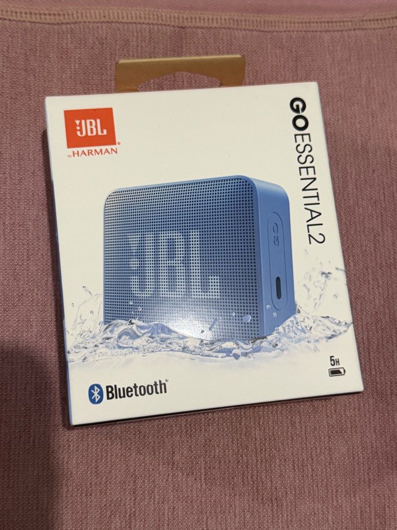 JBL Go Essential 2 Bluetooth Speaker (Category: Soundbars, Speakers & Amplifiers) located in Manila. Submitted by vastfire_dd5a2b (Listing ID 1468267123, Image 1). Description: - Brand: JBL Go Essential 2 - Color: Blue - Condition: Brand new, unopened, straight from the store - Connectivity: Wireless Bluetooth - Battery Life: Up to 5 hours on a single charge - Durability: Waterproof design - Audio: Clear sound performance.