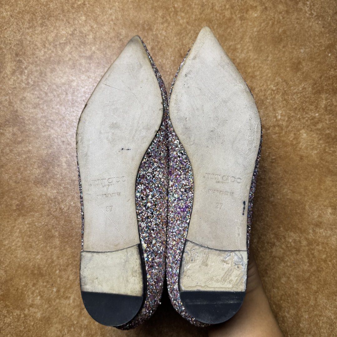 Jimmy Choo (Category: Sandals) located in Panabo. Submitted by shoerarefinds (Listing ID 1468279397, Image 2). Description: JÍMMŶ ÇĦÓÖ “Romy glitter flats” SIZE: EU 37 / US 7/ 23.3 CM Excellent Condition LOCATION: PANABO CITY, DAVAO DEL NORTE, 8105 1700 FREESHIPPING.