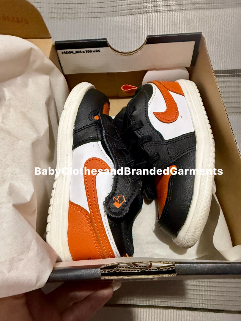 Jordan 1 Low “Starfish” size 8c (with box) (Category: Babies & Kids Fashion) located in Manila. Submitted by bcbg3217 (Listing ID 1468241884, Image 3). Description: ‼️PLEASE READ BEFORE BUYING‼️ Like new condition,personal preloved Size 8c Box included Velcro strap closure Actual photos are posted No other issues or flaws unless stated Please check the photos thoroughly before placing an order JnT regular or Lalamove COD for Metro Manila ⚠️BUY AT