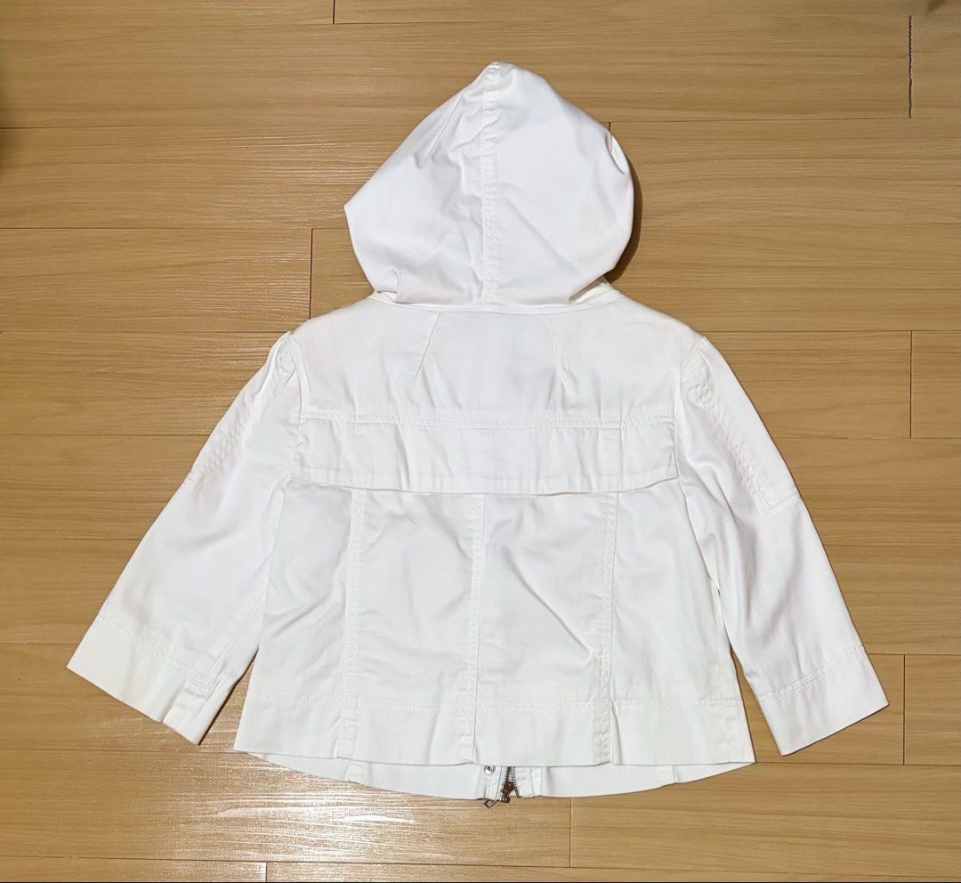 Juicy Couture White Cropped Hooded Jacket Small - Medium (Category: Coats, Jackets and Outerwear) located in Quezon City. Submitted by garagesale2026 (Listing ID 1468078854, Image 2). Description: - Preloved - In very good condition - Very nice in actual - Fits up to Medium - Button and zip closure - Adjustable drawstring details at the neck - Three-quarter length sleeve.