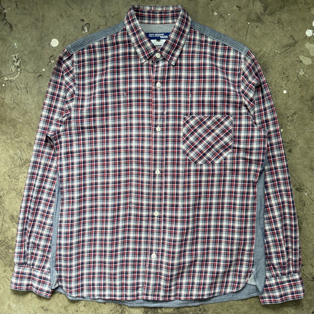 Junya Watanabe - CDG - 2019 Plaid/Chambray Longsleeve (Category: Tshirts & Polo Shirts ) located in Cavite. Submitted by 4118.ph (Listing ID 1468225224, Image 1). Description: Small Excellent condition Width 21” Length 27”.