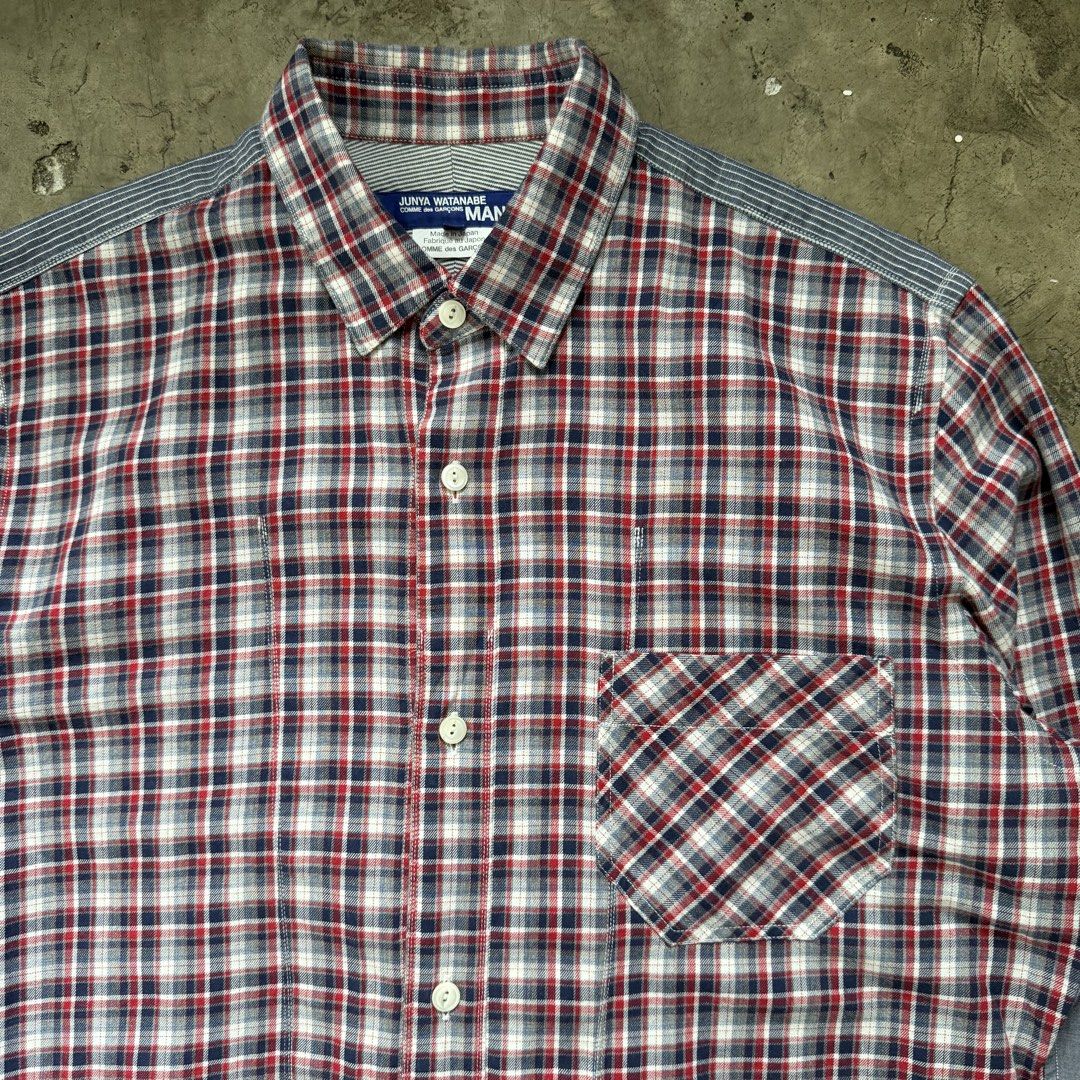 Junya Watanabe - CDG - 2019 Plaid/Chambray Longsleeve (Category: Tshirts & Polo Shirts ) located in Cavite. Submitted by 4118.ph (Listing ID 1468225224, Image 3). Description: Small Excellent condition Width 21” Length 27”.