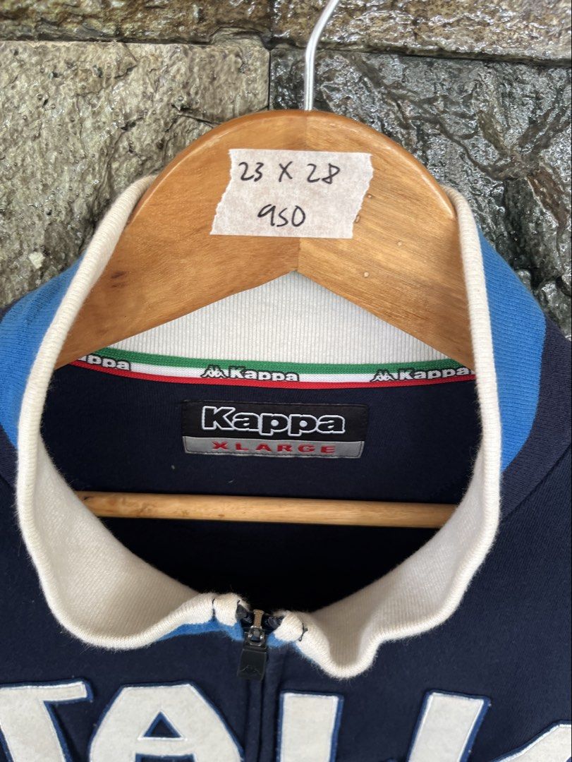 Kappa Italia Navy Blue Track Jacket (Category: Coats, Jackets and Outerwear) located in Cagayan de Oro. Submitted by curatedheirloomph_ (Listing ID 1468236663, Image 2). Description: 𝘿𝙞𝙢𝙚𝙣𝙨𝙞𝙤𝙣𝙨: 23x28 𝘽𝙚𝙨𝙩 𝙁𝙞𝙩: Large - XL 𝘾𝙤𝙣𝙙𝙞𝙩𝙞𝙤𝙣 & 𝘾𝙤𝙡𝙤𝙧 𝙍𝙖𝙩𝙚: Excellent (9.5/10) 𝙄𝙨𝙨𝙪𝙚: N/A 𝘼𝙪𝙩𝙝𝙚𝙣𝙩𝙞𝙘𝙞𝙩𝙮 𝘿𝙚𝙘𝙡𝙖𝙧𝙖𝙩𝙞𝙤𝙣: Authentic.