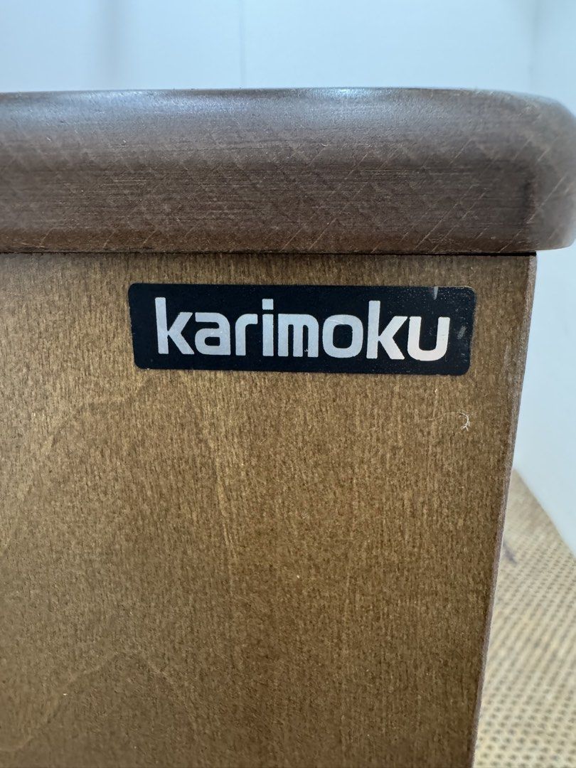 Karimoku storage cabinet (Category: Shelves, Cabinets & Racks) located in Quezon City. Submitted by matetdevis13 (Listing ID 1468225268, Image 2). Description: KARIMOKU Wooden Multi-Storage Cabinet with 3 Drawers and Double-Shelve Cupboards Price: 4,900 L35.5 x W16 x H43.5 In good condition Code MJS20-MJ297.