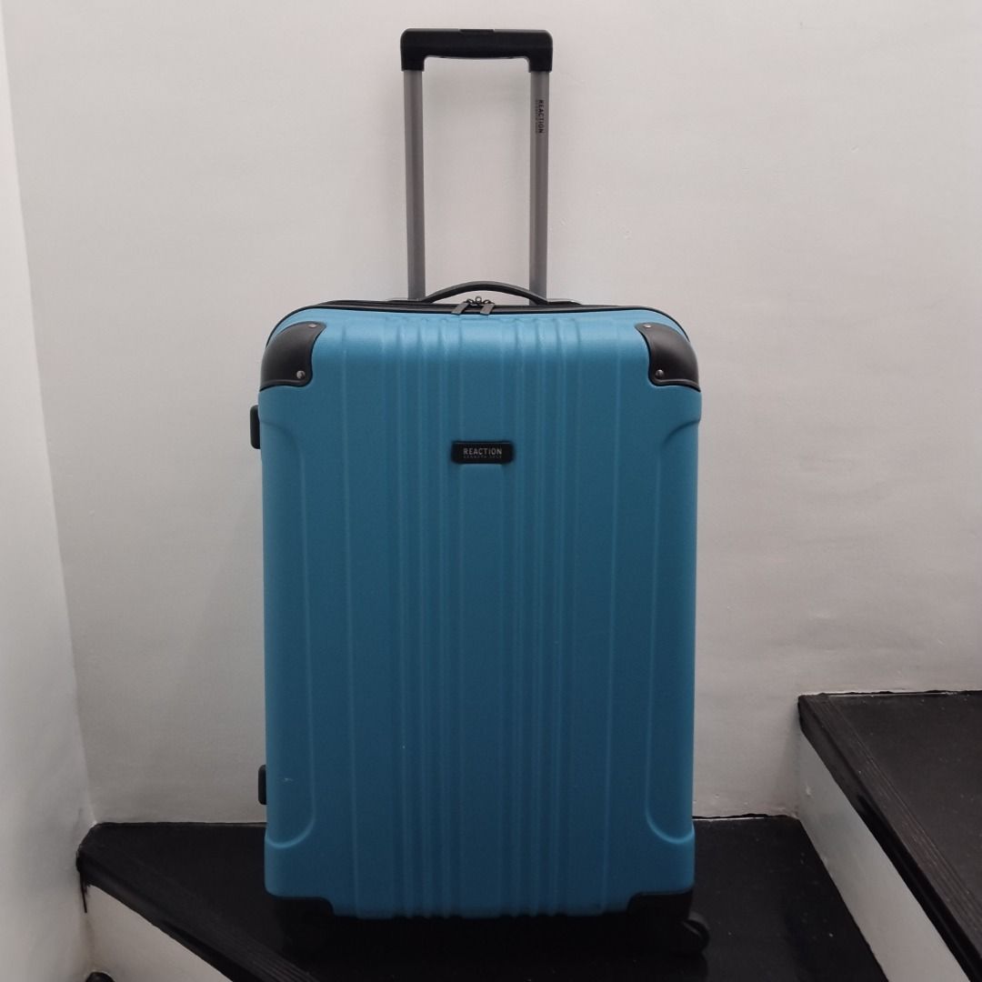 Kenneth Cole Reaction Blue Hardside Luggage (Category: Luggage) located in Cavite. Submitted by msgs_2827 (Listing ID 1468111473, Image 1). Description: For Sale: Kenneth Cole 28 inch luggage Color: Blue Condition: Only used once - in very good condition! Actual Measurements (including the wheels): Height: 29 inches Width: 20 inches Depth: 11 inches - Brand: Kenneth Cole Reaction - Color: Bright blue - Material: Sturdy hardside with textured exte