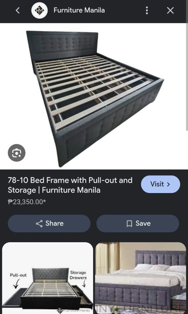 KING SIZE BED USED BED FRAME WITH STORAGE AND PULLOUTS (Category: Bed Frames & Mattresses) located in Binan City. Submitted by chloedvoutletshoppe (Listing ID 1468091305, Image 2). Description: i fotgot the brand na po pickup at our house ayusin niyo na lang po yubg ibang mga kahoy pero overall nagagamit pa po siya and ne screws po halos lahat anjan pero in xase me kulang maghanda na lang po kayo ng screws ✔️ All items are 100% authentic ✔️ Money