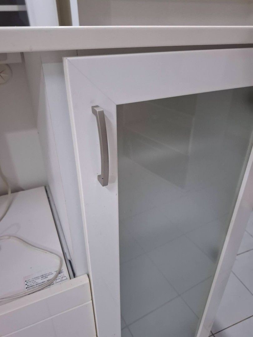 Kitchen Counter Buffet Sideboard Cabinet Coffee Nook (Category: Shelves, Cabinets & Racks) located in Quezon City. Submitted by dannikkishoppe2 (Listing ID 1468283265, Image 3). Description: Kitchen Counter Buffet Sideboard Cabinet Coffee Nook ‼️₱7500‼️ *mdf, solid wood, plyboard, frosted glass doors *adjustable shelves *with pullout shelf and built-in outlet for microwave, rice cooker, or other appliances • in good condition Please manage your e