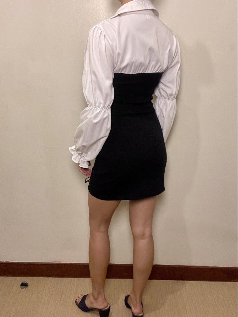 Lace Up Sleeve Dress (Category: Dresses) located in Pasig City. Submitted by againdarling (Listing ID 1468143439, Image 2). Description: HQ mini dress.
