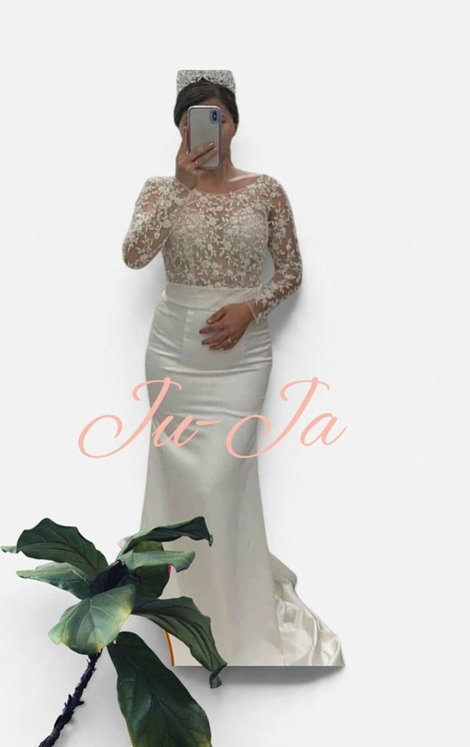Laced & Satin Wedding Gown (Category: Evening dresses & gowns) located in Quezon City. Submitted by ju-ja.onlineshop (Listing ID 1468216105, Image 1). Description: .