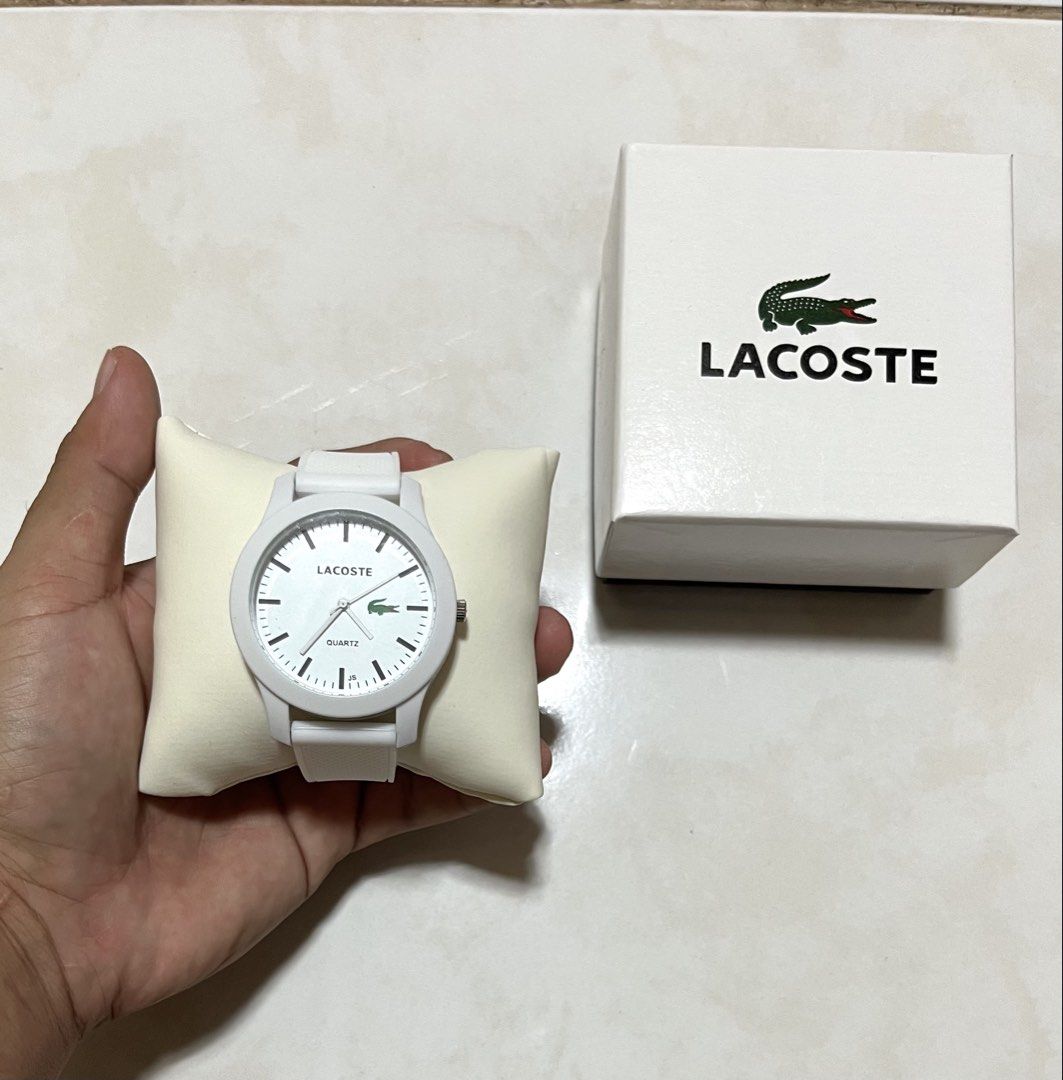 LACOSTE 12.12 QUARTS WATCH (Category: Men's Watches) located in Cavite. Submitted by drip_syndicate (Listing ID 1468220587, Image 1). Description: CONDITION: 9.8/10 COLOR RATE: 9.8/10 NO ISSUE .