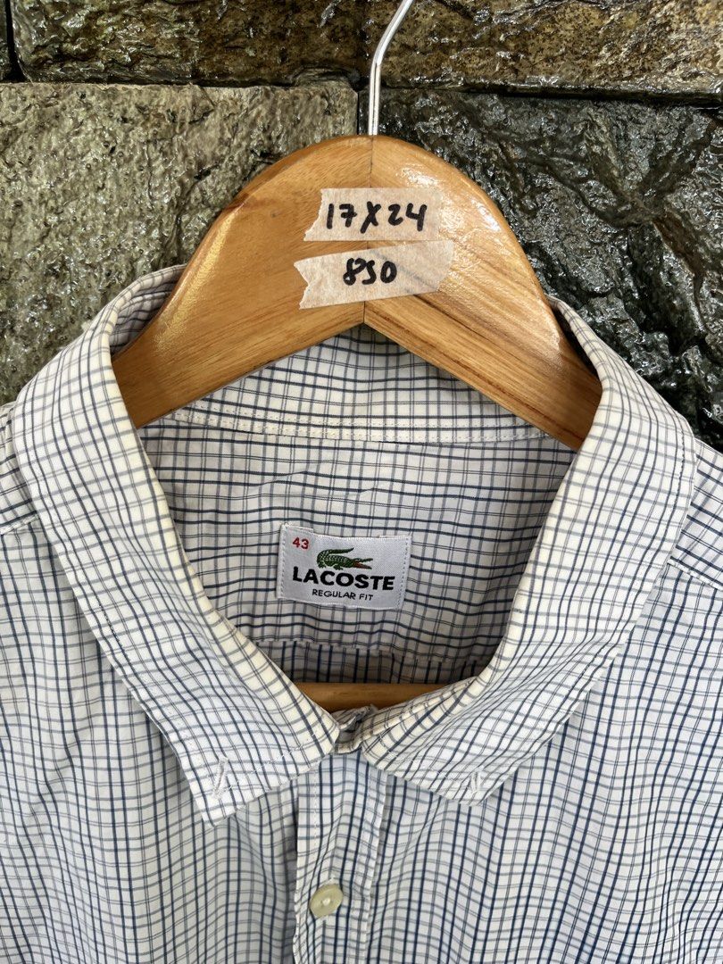 Lacoste Checkered Polo Longsleeve (Category: Formal Shirts) located in Cagayan de Oro. Submitted by curatedheirloomph_ (Listing ID 1468240436, Image 2). Description: 𝘿𝙞𝙢𝙚𝙣𝙨𝙞𝙤𝙣𝙨: 23x29 𝘽𝙚𝙨𝙩 𝙁𝙞𝙩: Large - XL 𝘾𝙤𝙣𝙙𝙞𝙩𝙞𝙤𝙣 & 𝘾𝙤𝙡𝙤𝙧 𝙍𝙖𝙩𝙚: Excellent (9.5/10) 𝙄𝙨𝙨𝙪𝙚: N/A 𝘼𝙪𝙩𝙝𝙚𝙣𝙩𝙞𝙘𝙞𝙩𝙮 𝘿𝙚𝙘𝙡𝙖𝙧𝙖𝙩𝙞𝙤𝙣: Authentic.