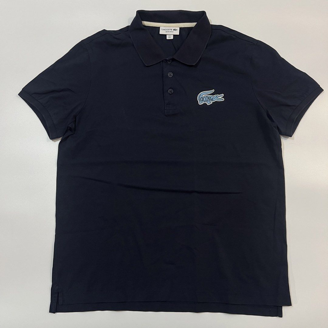 Lacoste Nave Blue (Category: Tshirts & Polo Shirts ) located in Cebu City. Submitted by ubecthrift (Listing ID 1468102977, Image 2). Description: Lacoste Navy Blue (Bit Logo) Large on tag 21 width 26 length No flaws Excellent condition Authentic 💯.