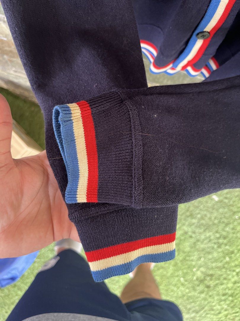 Lacoste Navy Blue Cardigan (Category: Coats, Jackets and Outerwear) located in Cagayan de Oro. Submitted by curatedheirloomph_ (Listing ID 1468237609, Image 3). Description: 𝘿𝙞𝙢𝙚𝙣𝙨𝙞𝙤𝙣𝙨: 18x25 𝘽𝙚𝙨𝙩 𝙁𝙞𝙩: Small 𝘾𝙤𝙣𝙙𝙞𝙩𝙞𝙤𝙣 & 𝘾𝙤𝙡𝙤𝙧 𝙍𝙖𝙩𝙚: Excellent (9.5/10) 𝙄𝙨𝙨𝙪𝙚: Pin holes 𝘼𝙪𝙩𝙝𝙚𝙣𝙩𝙞𝙘𝙞𝙩𝙮 𝘿𝙚𝙘𝙡𝙖𝙧𝙖𝙩𝙞𝙤𝙣: Authentic.