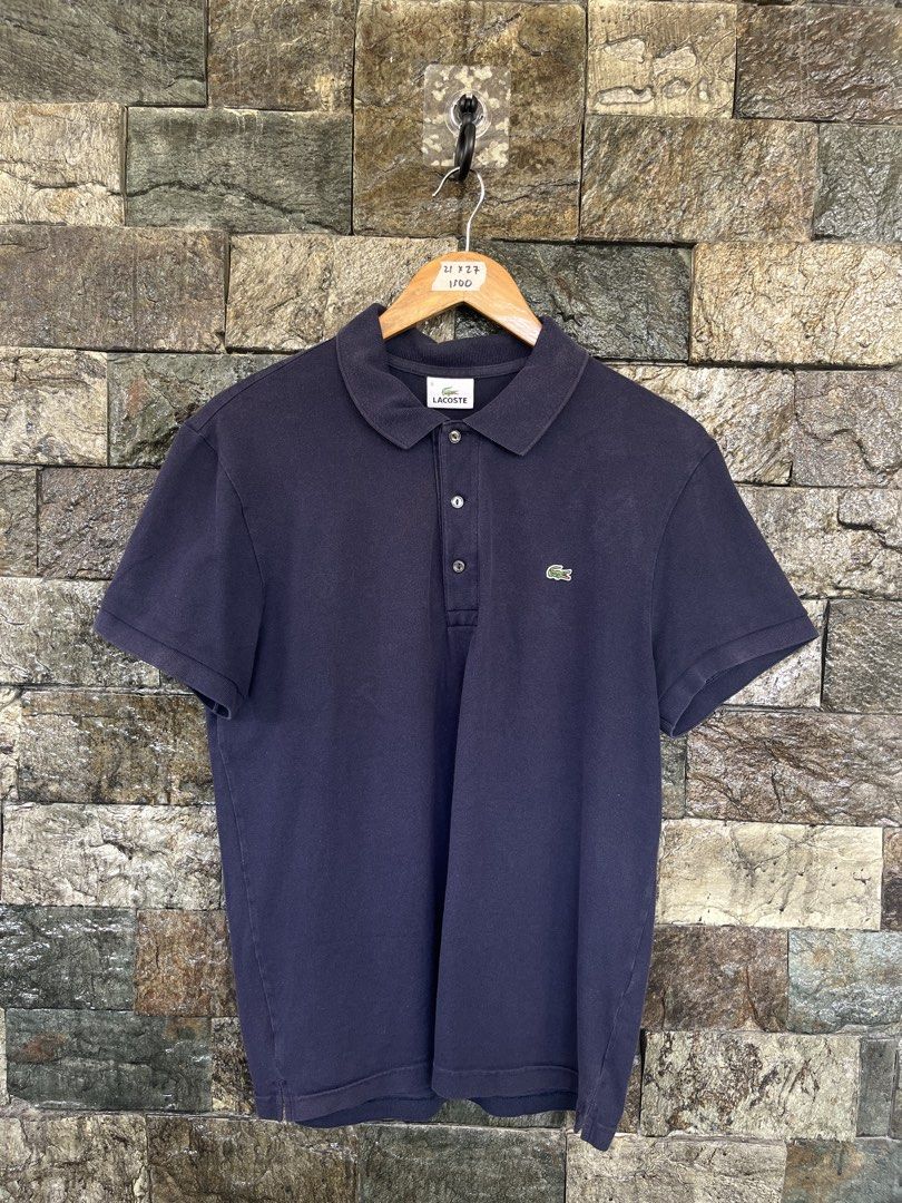 Lacoste Navy Blue Poloshirt (Category: Tshirts & Polo Shirts ) located in Cagayan de Oro. Submitted by curatedheirloomph_ (Listing ID 1468222787, Image 1). Description: 𝘿𝙞𝙢𝙚𝙣𝙨𝙞𝙤𝙣𝙨: 21x27 𝘽𝙚𝙨𝙩 𝙁𝙞𝙩: Large 𝘾𝙤𝙣𝙙𝙞𝙩𝙞𝙤𝙣 & 𝘾𝙤𝙡𝙤𝙧 𝙍𝙖𝙩𝙚: Excellent (9.5/10) 𝙄𝙨𝙨𝙪𝙚: Lints 𝘼𝙪𝙩𝙝𝙚𝙣𝙩𝙞𝙘𝙞𝙩𝙮 𝘿𝙚𝙘𝙡𝙖𝙧𝙖𝙩𝙞𝙤𝙣: Authentic.