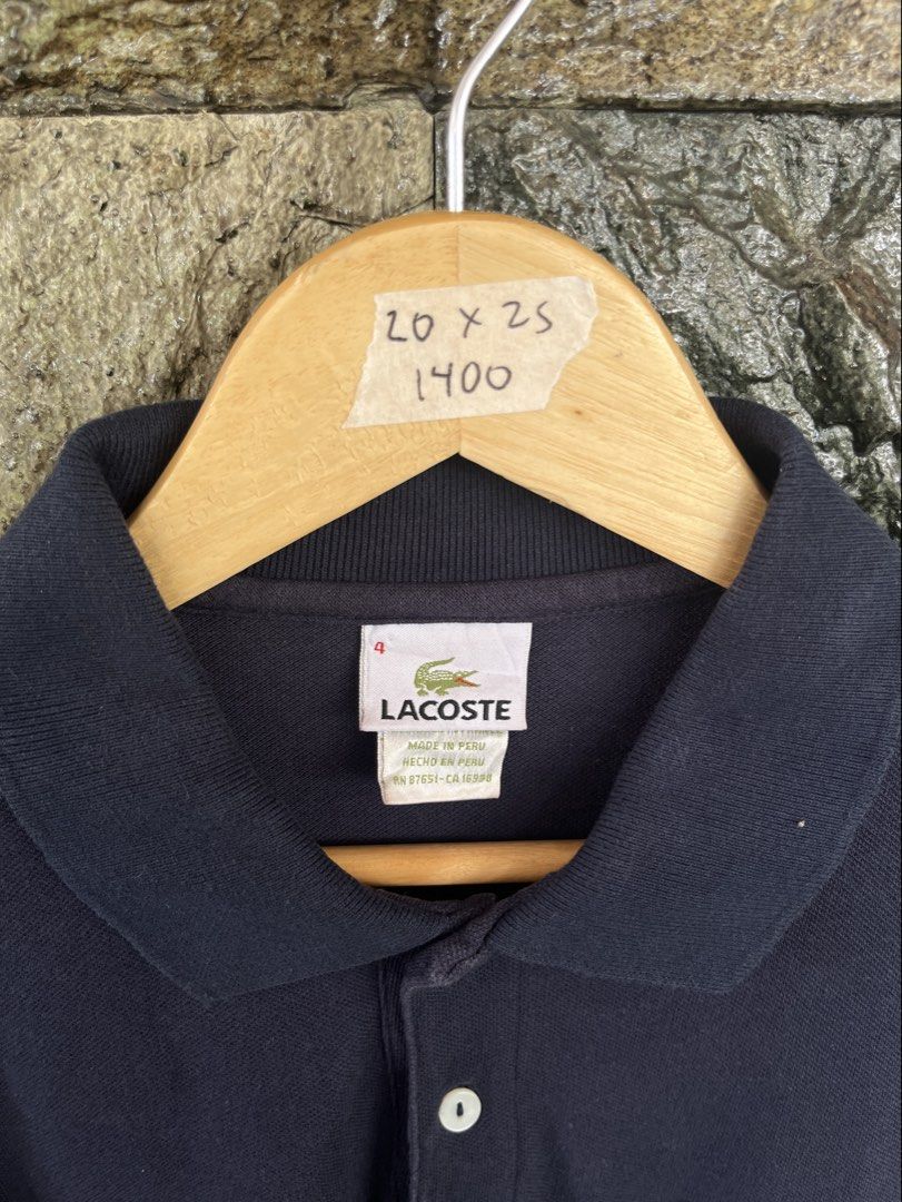 Lacoste Navy Blue Poloshirt (Category: Tshirts & Polo Shirts ) located in Cagayan de Oro. Submitted by curatedheirloomph_ (Listing ID 1468223227, Image 2). Description: 𝘿𝙞𝙢𝙚𝙣𝙨𝙞𝙤𝙣𝙨: 20x25 𝘽𝙚𝙨𝙩 𝙁𝙞𝙩: Small - Medium 𝘾𝙤𝙣𝙙𝙞𝙩𝙞𝙤𝙣 & 𝘾𝙤𝙡𝙤𝙧 𝙍𝙖𝙩𝙚: Excellent (9.5/10) 𝙄𝙨𝙨𝙪𝙚: Minimal lints 𝘼𝙪𝙩𝙝𝙚𝙣𝙩𝙞𝙘𝙞𝙩𝙮 𝘿𝙚𝙘𝙡𝙖𝙧𝙖𝙩𝙞𝙤𝙣: Authentic.