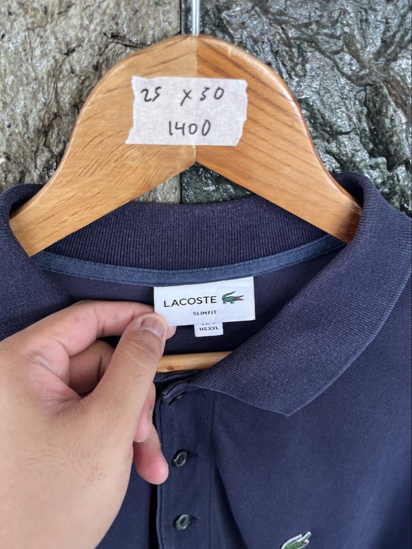 Lacoste Navy Blue Poloshirt XL (Category: Tshirts & Polo Shirts ) located in Cagayan de Oro. Submitted by curatedheirloomph_ (Listing ID 1468223457, Image 2). Description: 𝘿𝙞𝙢𝙚𝙣𝙨𝙞𝙤𝙣𝙨: 23x30 𝘽𝙚𝙨𝙩 𝙁𝙞𝙩: Large - XL 𝘾𝙤𝙣𝙙𝙞𝙩𝙞𝙤𝙣 & 𝘾𝙤𝙡𝙤𝙧 𝙍𝙖𝙩𝙚: Excellent (9.5/10) 𝙄𝙨𝙨𝙪𝙚: Minimal lints 𝘼𝙪𝙩𝙝𝙚𝙣𝙩𝙞𝙘𝙞𝙩𝙮 𝘿𝙚𝙘𝙡𝙖𝙧𝙖𝙩𝙞𝙤𝙣: Authentic.