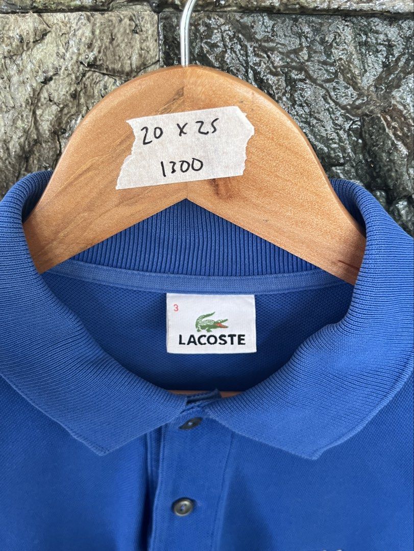Lacoste Royal Blue Poloshirt (Category: Tshirts & Polo Shirts ) located in Cagayan de Oro. Submitted by curatedheirloomph_ (Listing ID 1468101290, Image 2). Description: 𝘿𝙞𝙢𝙚𝙣𝙨𝙞𝙤𝙣𝙨: 20x25 𝘽𝙚𝙨𝙩 𝙁𝙞𝙩: Small - Medium 𝘾𝙤𝙣𝙙𝙞𝙩𝙞𝙤𝙣 & 𝘾𝙤𝙡𝙤𝙧 𝙍𝙖𝙩𝙚: Excellent (9.5/10) 𝙄𝙨𝙨𝙪𝙚: Minimal signs of usage 𝘼𝙪𝙩𝙝𝙚𝙣𝙩𝙞𝙘𝙞𝙩𝙮 𝘿𝙚𝙘𝙡𝙖𝙧𝙖𝙩𝙞𝙤𝙣: Authentic.