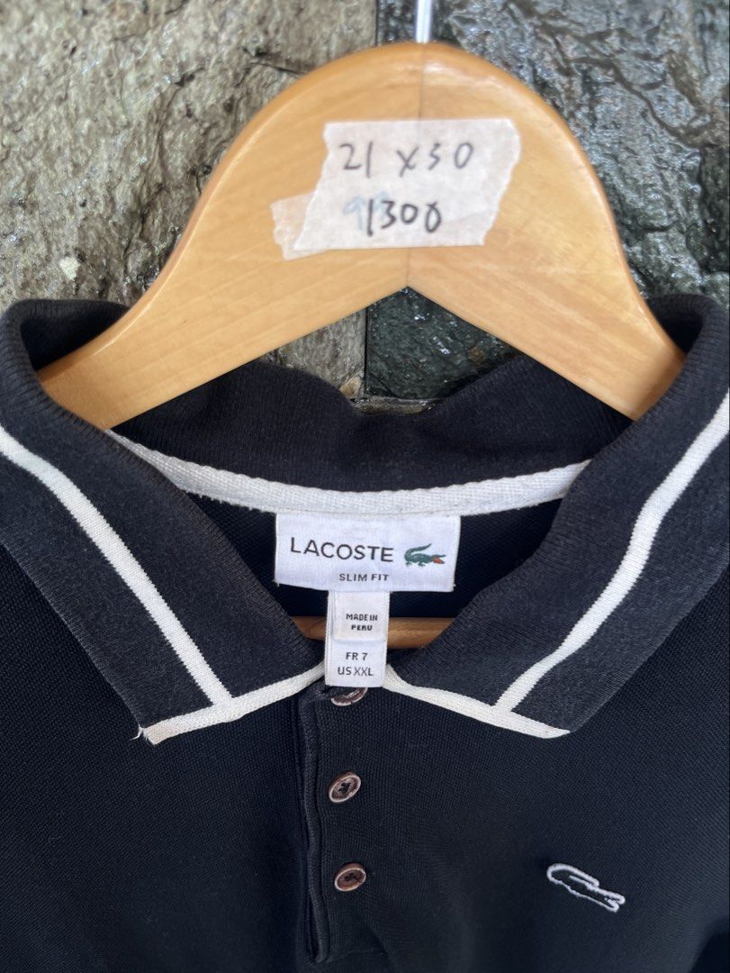Lacoste Stripped Collar All Black Poloshirt (Category: Tshirts & Polo Shirts ) located in Cagayan de Oro. Submitted by curatedheirloomph_ (Listing ID 1468235338, Image 2). Description: 𝘿𝙞𝙢𝙚𝙣𝙨𝙞𝙤𝙣𝙨: 21x30 𝘽𝙚𝙨𝙩 𝙁𝙞𝙩: Large - XL 𝘾𝙤𝙣𝙙𝙞𝙩𝙞𝙤𝙣 & 𝘾𝙤𝙡𝙤𝙧 𝙍𝙖𝙩𝙚: Excellent (9.5/10) 𝙄𝙨𝙨𝙪𝙚: Signs of usage 𝘼𝙪𝙩𝙝𝙚𝙣𝙩𝙞𝙘𝙞𝙩𝙮 𝘿𝙚𝙘𝙡𝙖𝙧𝙖𝙩𝙞𝙤𝙣: Authentic.