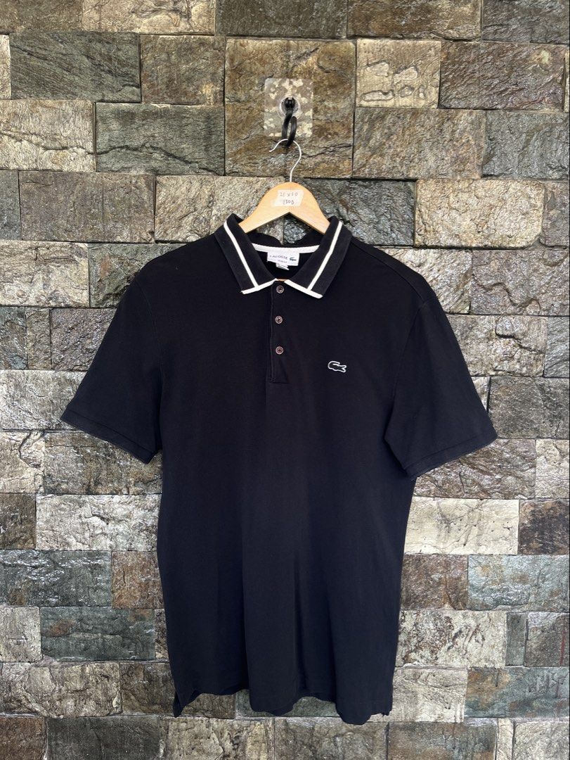 Lacoste Stripped Collar All Black Poloshirt (Category: Tshirts & Polo Shirts ) located in Cagayan de Oro. Submitted by curatedheirloomph_ (Listing ID 1468235338, Image 1). Description: 𝘿𝙞𝙢𝙚𝙣𝙨𝙞𝙤𝙣𝙨: 21x30 𝘽𝙚𝙨𝙩 𝙁𝙞𝙩: Large - XL 𝘾𝙤𝙣𝙙𝙞𝙩𝙞𝙤𝙣 & 𝘾𝙤𝙡𝙤𝙧 𝙍𝙖𝙩𝙚: Excellent (9.5/10) 𝙄𝙨𝙨𝙪𝙚: Signs of usage 𝘼𝙪𝙩𝙝𝙚𝙣𝙩𝙞𝙘𝙞𝙩𝙮 𝘿𝙚𝙘𝙡𝙖𝙧𝙖𝙩𝙞𝙤𝙣: Authentic.