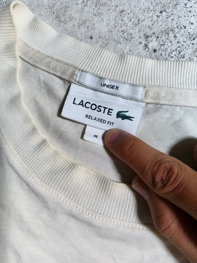 Lacoste Tshirt (Category: Tshirts & Polo Shirts ) located in Daraga. Submitted by trippythrifter (Listing ID 1468216041, Image 2). Description: nego check last image not noticeable pinhole🥲 need wash.