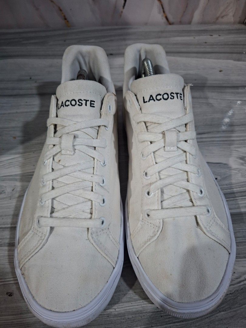 LACOSTE WHITE SNEAKER SIZE 10 MEN (Category: Sneakers) located in General Mariano Alvarez. Submitted by adonid (Listing ID 1468280303, Image 3). Description: GOOD CONDITION ORIGINAL LACOSTE SNEAKER WHITE CANVAS NORMAL SIGN OF USAGE ONLY.