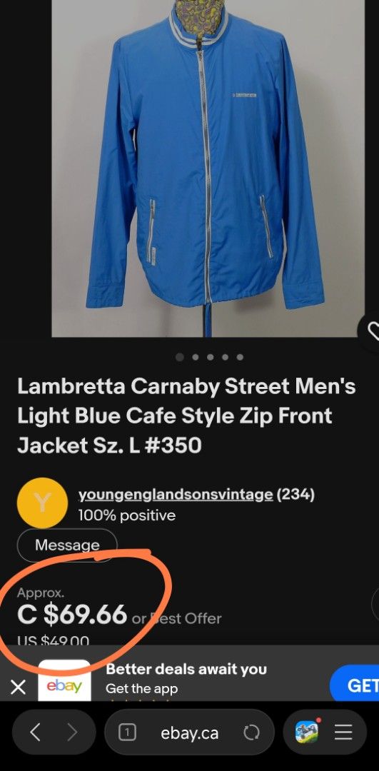 Lambretta Jacket (Category: Coats, Jackets and Outerwear) located in San Fernando. Submitted by nerosales (Listing ID 1468172920, Image 2). Description: Lambretta Jacket/Wind Breaker Medium, also fits Large Actual: Width - 19.5 inches Length - 29 inches Very good condition 1,200 pesos only SM City Pampanga Shipping: J&T Payment: Gcash NO COD NO COP NO WAYBILL FIRST .