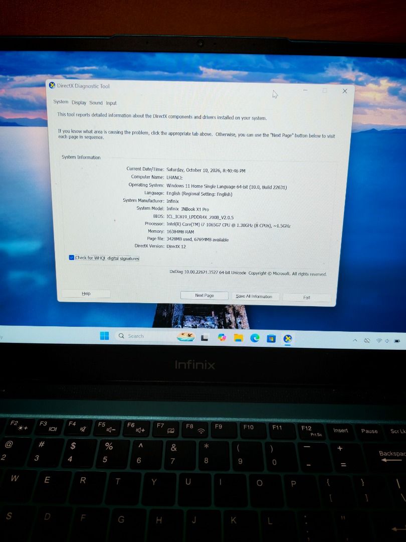 Laptap rush for sale (Category: Laptops & Notebooks) located in Caloocan City. Submitted by markyziz (Listing ID 1468280853, Image 2). Description: Stock lang sa cabinet nawala ang charger pero nabilhan na.. • Processor: 10th-generation Intel Core i7-1065G7 • RAM & Storage: 16GB RAM and 512GB NVMe PCIe SSD • Display: 14-inch Full HD (1920 x 1080) IPS display with 300 nits brightness • Build & Weight: Lightweight full-metal aluminum body weighing 