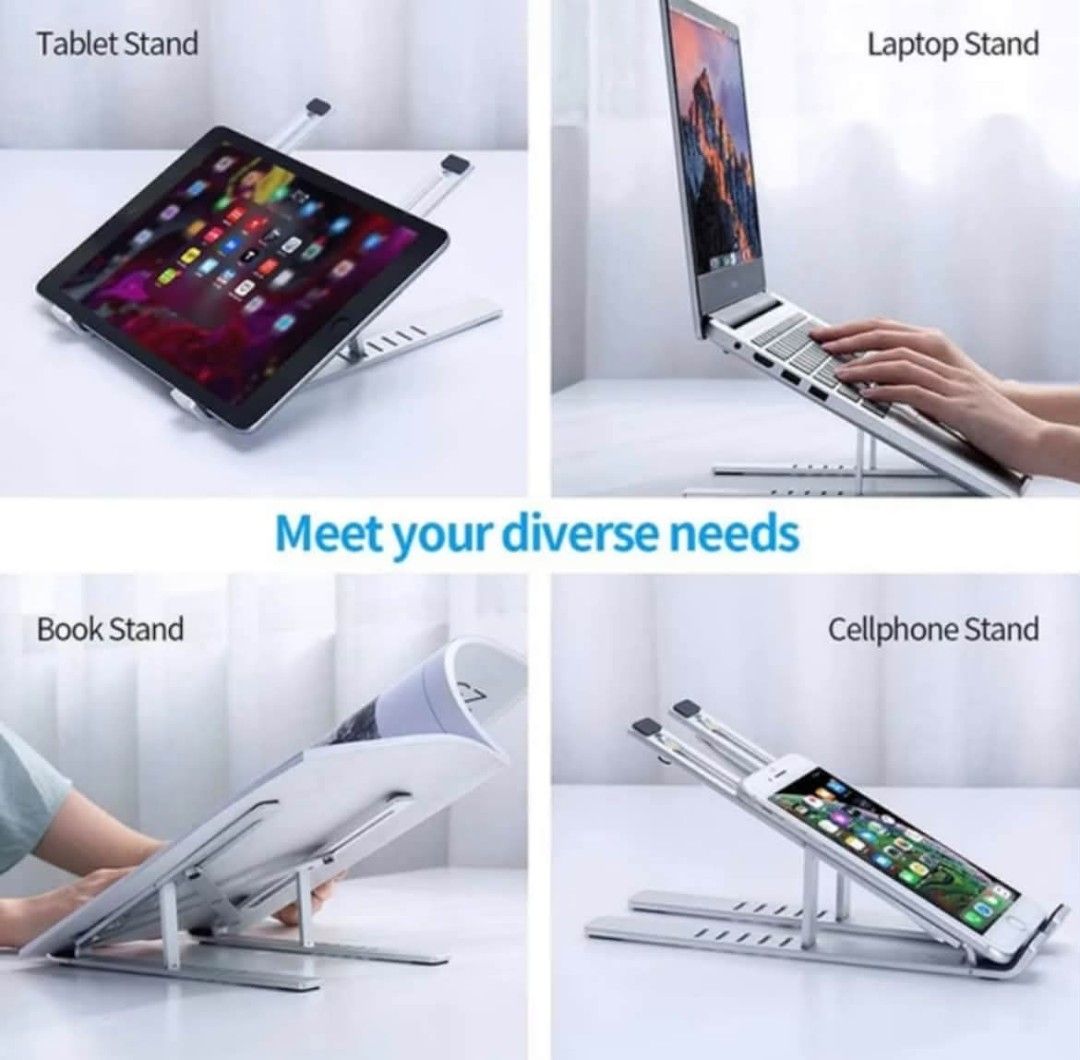 Laptop stand plastic / metal (Category: Announcements) located in Quezon City. Submitted by anghies_shop (Listing ID 1468158551, Image 1). Description: Laptop Stand ( 380pesos aluminum stand ) ( 120 pesos plastic stand ).