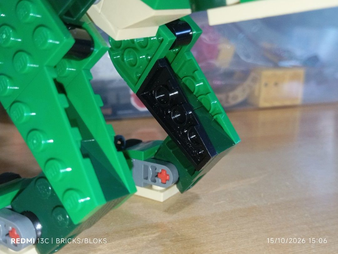 LEGO Creator Mighty Dinosaurs T-Rex 3-in-1 Set (Category: Lego & Building Sets) located in Manila. Submitted by jynxpedrin39963 (Listing ID 1468218038, Image 3). Description: - Fully assembled Green LEGO T-Rex ready for display - Articulated joints in the legs, tail, and jaw for custom posing - Includes buildable prey skeleton ribcage accessory - Built carefully from original set with clean bricks - Perfect for dinosaur fans and brick collectors.
