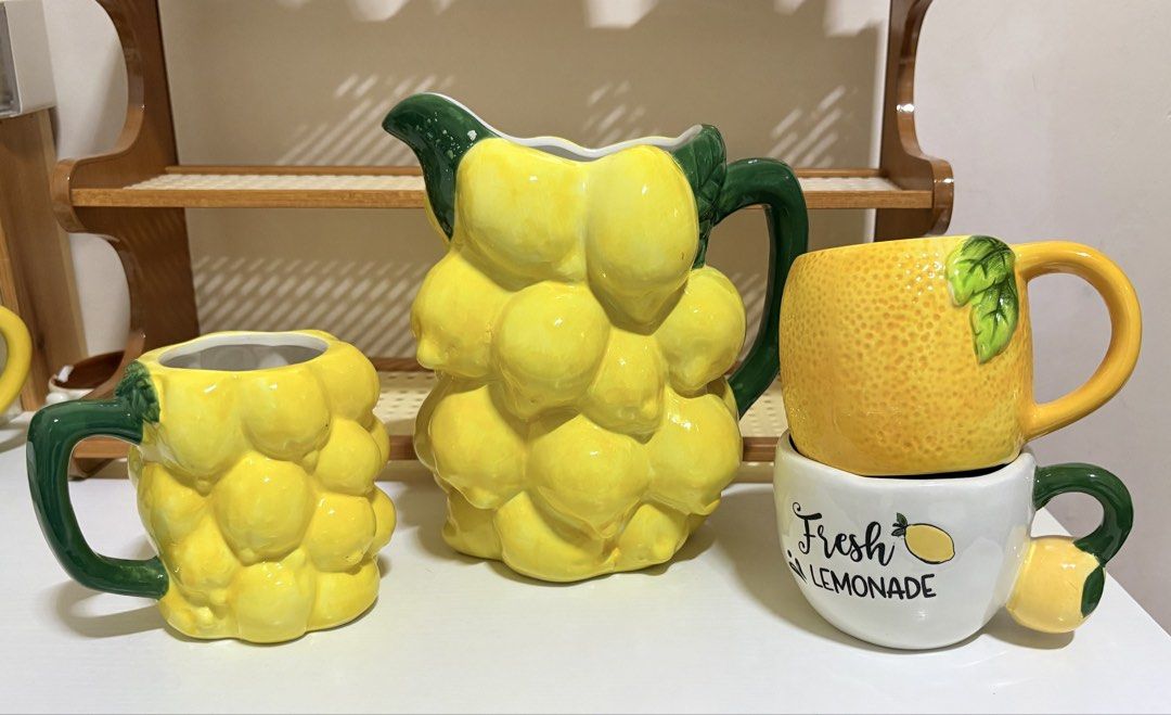 Lemon ceramic pitcher and mug bundle sale (Category: Pitchers & Dispensers) located in Quezon City. Submitted by ar.sulit.finds (Listing ID 1468257912, Image 1). Description: .