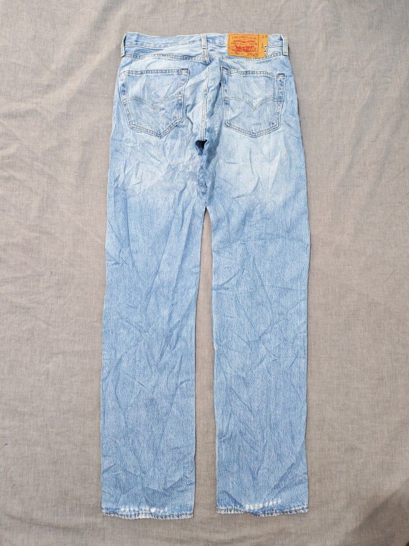 Levis 501 93 distressed denim jeans (Category: Jeans) located in Baguio. Submitted by used_clothing2600 (Listing ID 1468163130, Image 2). Description: Levis 501 93 distressed denim jeans size 31 verygood condition measurements waist 16.5 inches front rise 11.5 thigh 12 knee 9.5 inseam 34 length 44.5 leg opening 8 P 1,380.
