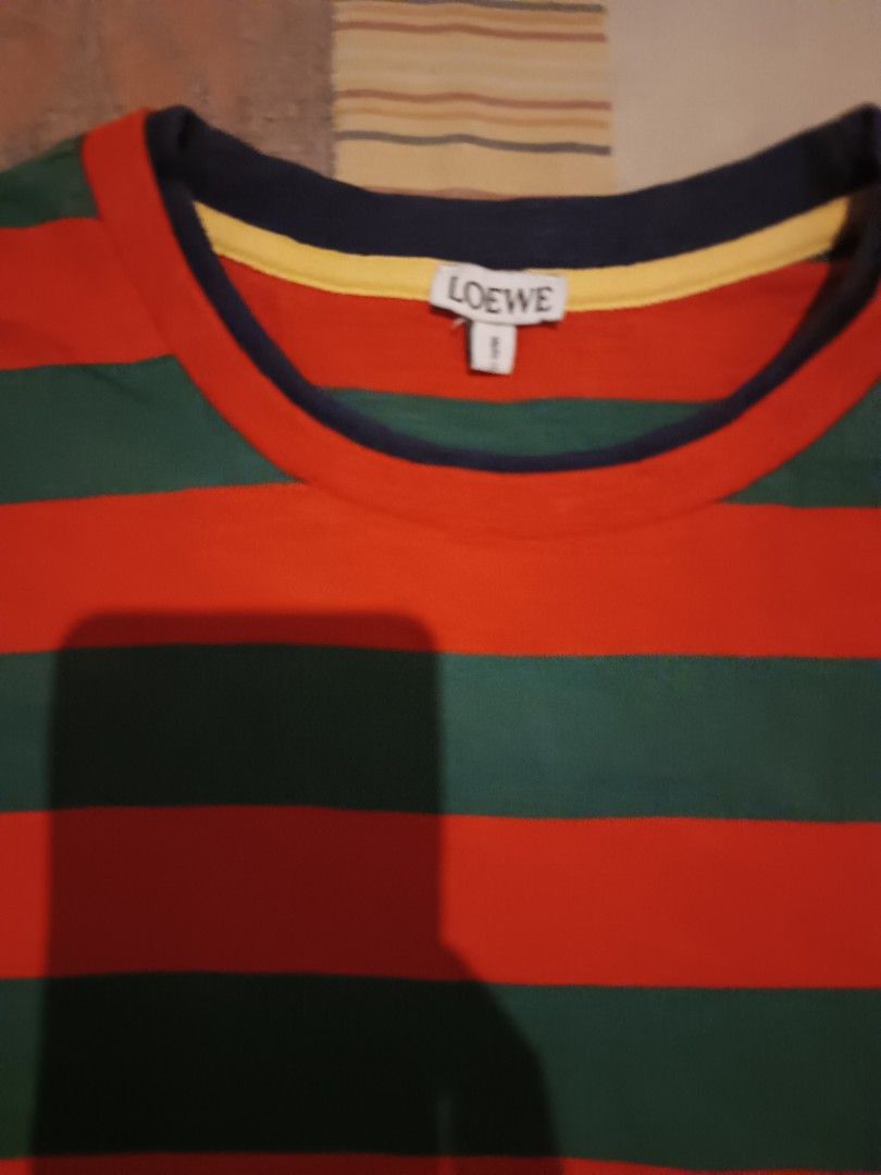 Loewe stripe tshirt (Category: Activewear) located in Odiongan. Submitted by thriftngo26 (Listing ID 1468202767, Image 2). Description: The image shows a multicolour cotton striped t-shirt with a Loewe label on the inner collar..