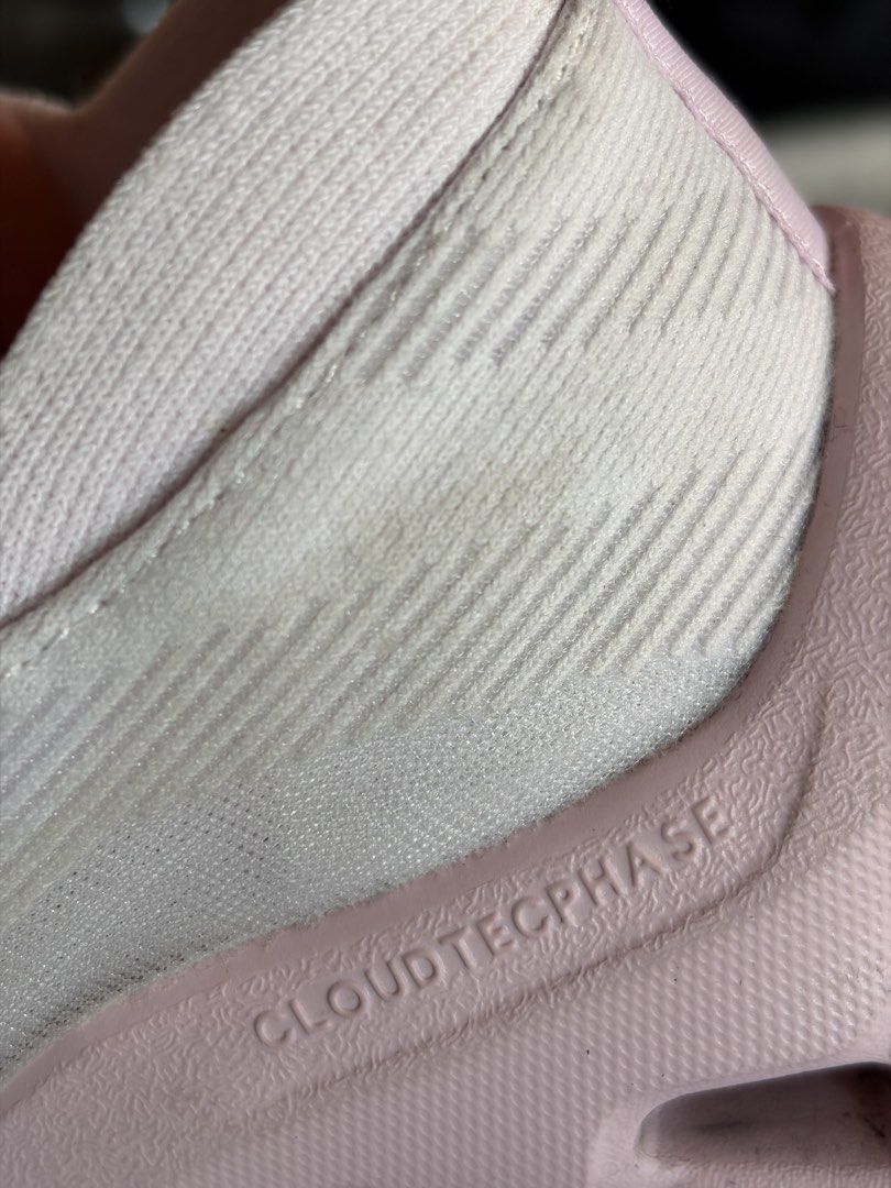 Loewe x On Cloudtilt CloudTecPhase Pink Sneakers US 7 (Category: Sneakers) located in Pasig City. Submitted by sherlock2024 (Listing ID 1468062100, Image 3). Description: - Brand/Collab: Loewe x On Cloud - Color: Pink - Size: US W7 / UK 5 / EU 38 / JP 24 - Features: Lightweight knit upper, chunky CloudTec Phase midsole - Condition: Minor dust marks on upper fabric from storage - Inclusions: Original shoe box and extra pair of laces.