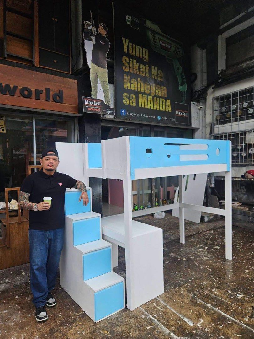Loft Bed and Bunk Bed (Category: Bed Frames & Mattresses) located in Manila. Submitted by paul_rivera04 (Listing ID 1468059390, Image 1). Description: - Loft Bed - Bunk Bed - Bed frame Mahogany Wood Price may change depending on size and other features. PM me for orders and inquiries #kahoyworld #furniture #bunkbeds #doubledeck #spacesaving.