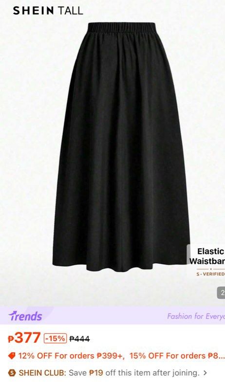 Long Skirt Black by SHEIN size M (Category: Skirts) located in Pasig City. Submitted by missclaud.essentials (Listing ID 1468074031, Image 2). Description: Long Skirt Black by SHEIN size M.