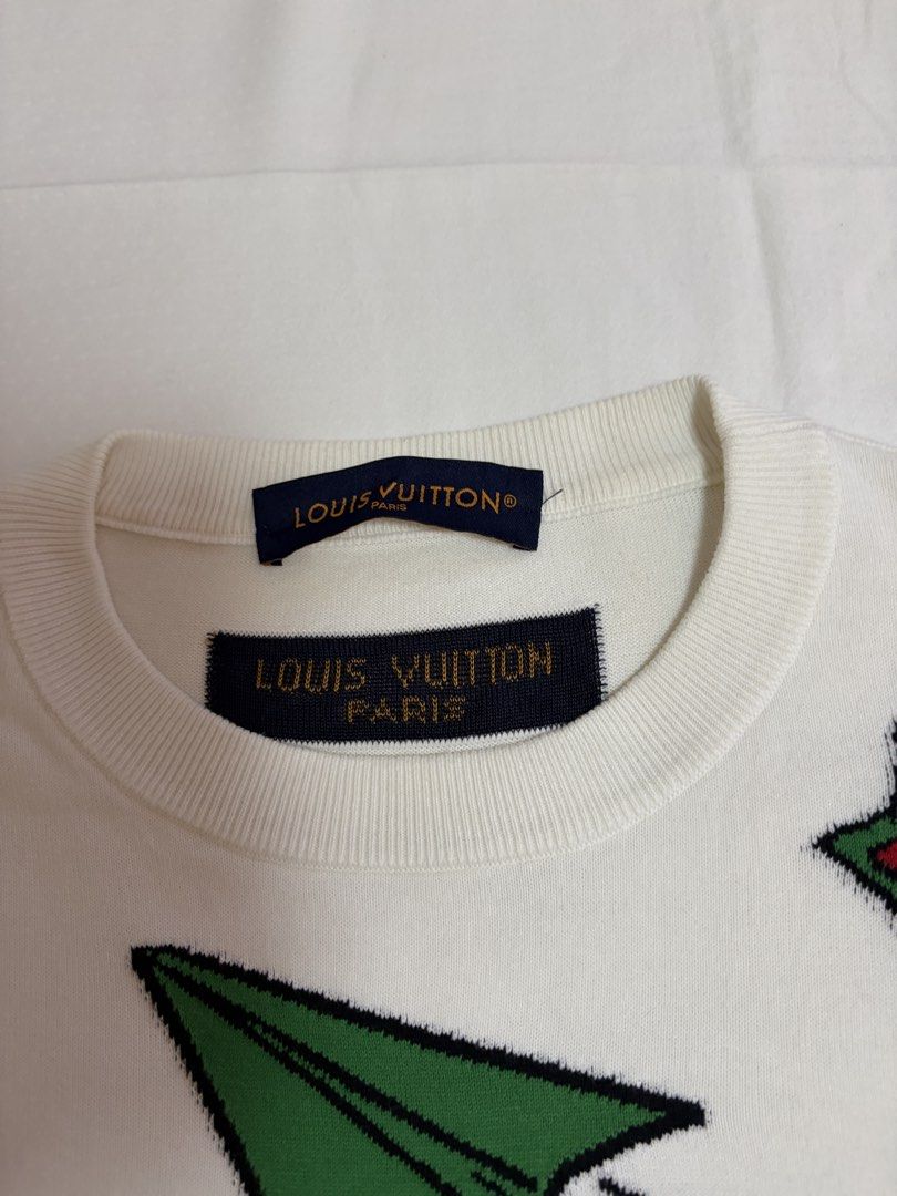 Louis Vuitton Cartoon Knit Shirt (Category: Luxury Apparel) located in Pasig City. Submitted by chamoisee (Listing ID 1468087422, Image 3). Description: Louis Vuitton Cartoon Knit Shirt 19”x24” (altered length) see pics for 2 stains that can be washed in good condition .