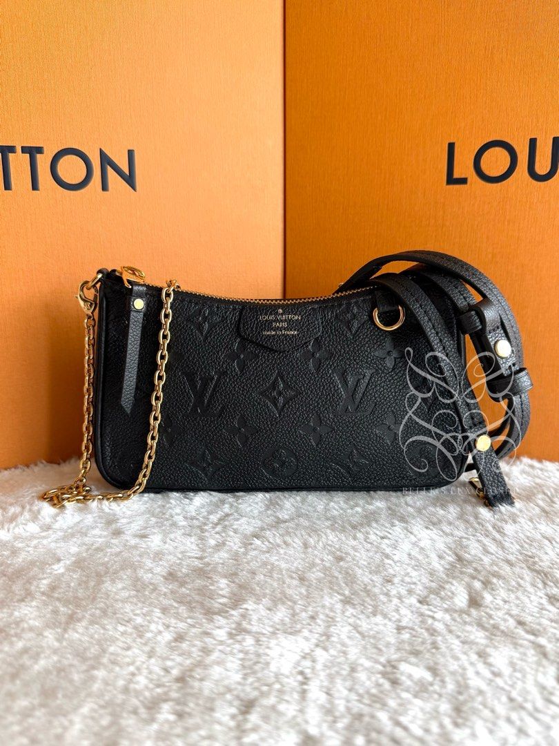 Louis Vuitton Easy Pouch on Strap in Monogram Noir Empreinte Leather (Category: Luxury Bags & Wallets) located in Paranaque City. Submitted by belles_lux_closet (Listing ID 1468098170, Image 2). Description: AUTHENTIC EASY POUCH ON STRAP IN MONOGRAM NOIR EMPREINTE LEATHER (Microchipped) ✅ 100% Guaranteed Authentic ✅ Microchipped ✅ Excellenr Condition, Rank A ✅ Comes with short chain strap, adjustable leather strap, and dust bag! ✅ Legit seller ✅ 