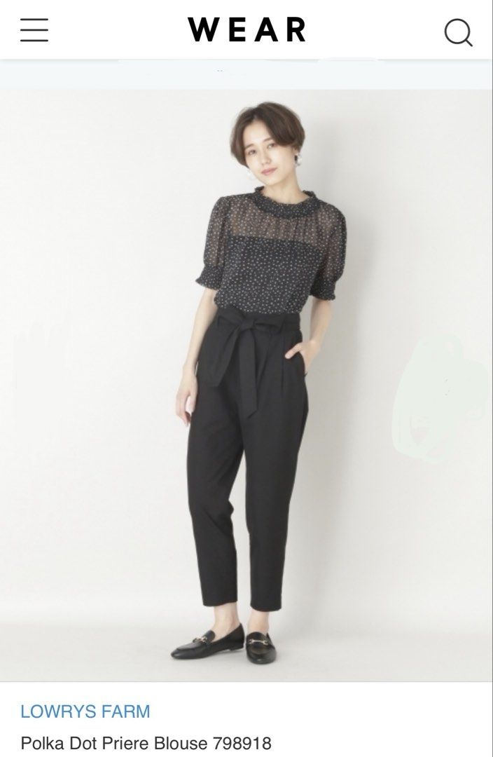 LOWRYS FARM Polka Dot Priere Blouse 798918 (Category: Blouses) located in Binan City. Submitted by hannahbanana928 (Listing ID 1468202599, Image 1). Description: - Brand: LOWRYS FARM - Design: Classic black with white polka dots - Details: Sheer lightweight fabric, short puff sleeves, ruffled neckline and cuffs, smocked detailing - Styling: Breezy and easy to pair with trousers or skirts - Occasion: Perfect for casual days or work outfits - Condi