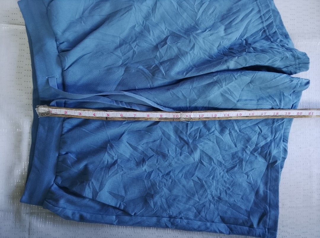 Lululemon heavy doft jersey shorts (Category: Activewear) located in Tayum. Submitted by purephoenix.0f7166 (Listing ID 1468065517, Image 3). Description: - Color: Blue - 29" - 34" waistline - 19" length - no issue like new condition - Material: Lightweight fabric with a subtle textured pattern - Fit: Relaxed fit through the legs - Features: Elastic waistband with matching drawstring and two side pockets - Ideal for: Lounging at home or running q