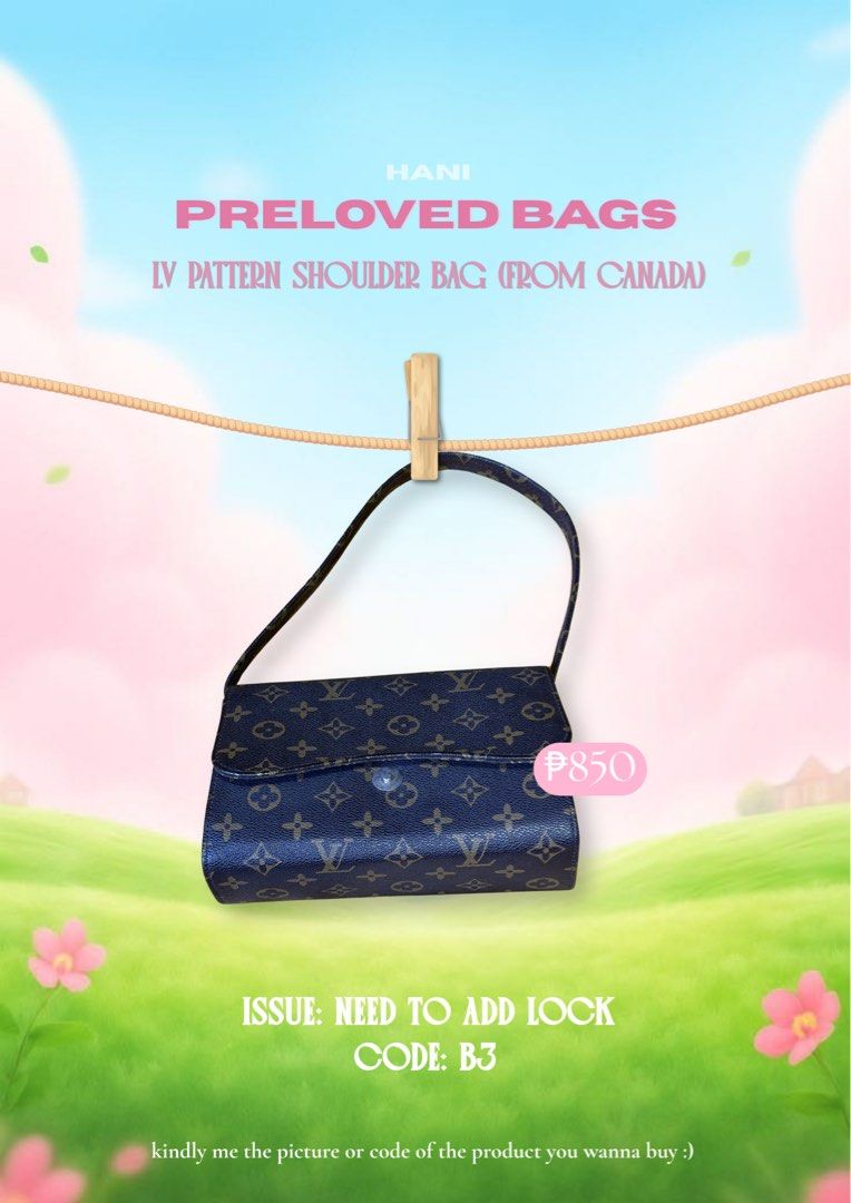 LV Pattern Shoulder Bag from Canada (Category: Luxury Bags & Wallets) located in Manila. Submitted by ninib33 (Listing ID 1468103000, Image 1). Description: msg me for more deets!! :).