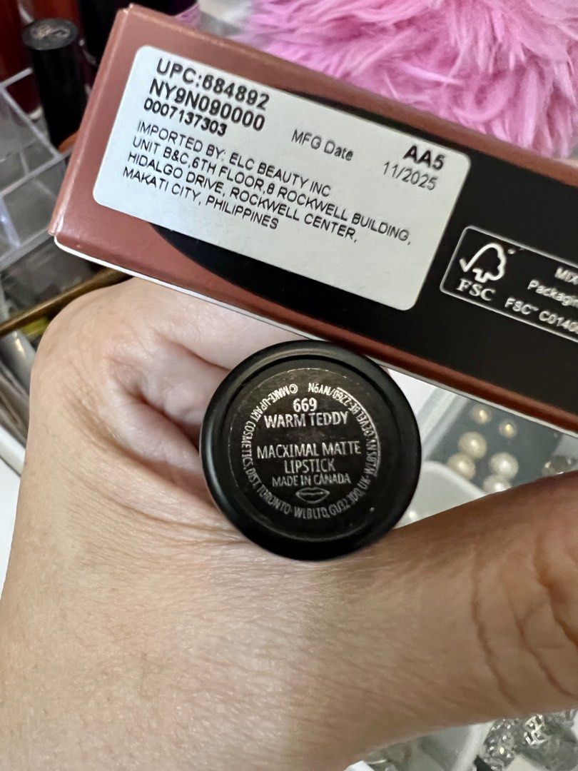 MAC Silky Matte Lipstick in Warm Teddy (Category: Makeup) located in Quezon City. Submitted by yassismom (Listing ID 1468079168, Image 3). Description: 95% bnew, swatched 3x realized shade is not for me retails 1,400, guaranteed authentic💯 WARM TEDDY shade, with box.