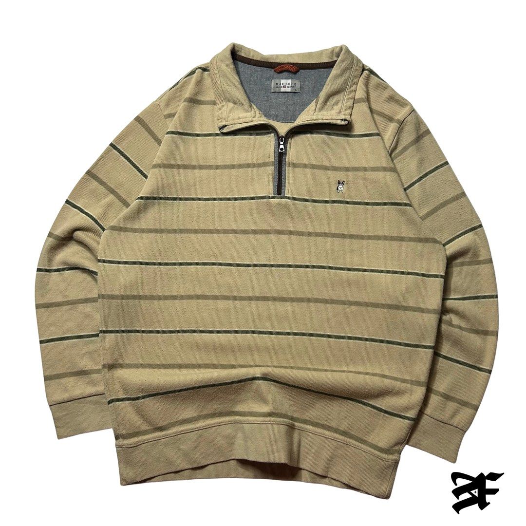 Macbeth Quarterzip (Category: Tshirts & Polo Shirts ) located in Antipolo. Submitted by wvyfrnds (Listing ID 1468224723, Image 1). Description: Macbeth Quarterzip Size: L Color: Beige Dimensions (Inches): Length: 27 Width: 22 Color Rate: 9/10 Issues - NONE 395 PLUS SF.