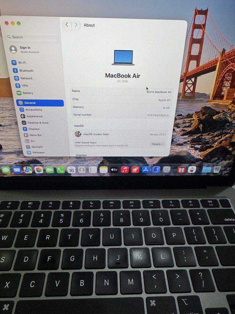 MacBook Air M1 95 Cycle count (Category: Laptops & Notebooks) located in Manila. Submitted by floweroniz (Listing ID 1468266781, Image 3). Description: MACBOOK AIR M1 ₱33,000. rare nalang po like new na m1 + receipt • Apple M1 Chip • 8GB Unified Memory • 13.3” Retina Display • 256GB SSD Storage • macOS Golden Gate 27.0.1 (latest) • Battery Health: 94% • Battery Cycle Count: 95 ✔️ No known issues, never been repaired ✔️ Very good condition ✔️ Full