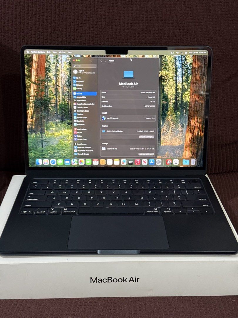 Macbook air M4 16/256gb (Category: Laptops & Notebooks) located in Quezon City. Submitted by enigma_1205 (Listing ID 1468100727, Image 1). Description: Macbook air M4 16/256gb midnight for sale Fors sale only. Pls READ details. Last price posted napo. Fixed price napo. Most likely lowest in the market. Macbook air M4 midnight 16gb unified ram 256gb storage 10core cpu 8core gpu 13.6 inch retina Truetone & touch id 1080p camera 40 cycle count as of