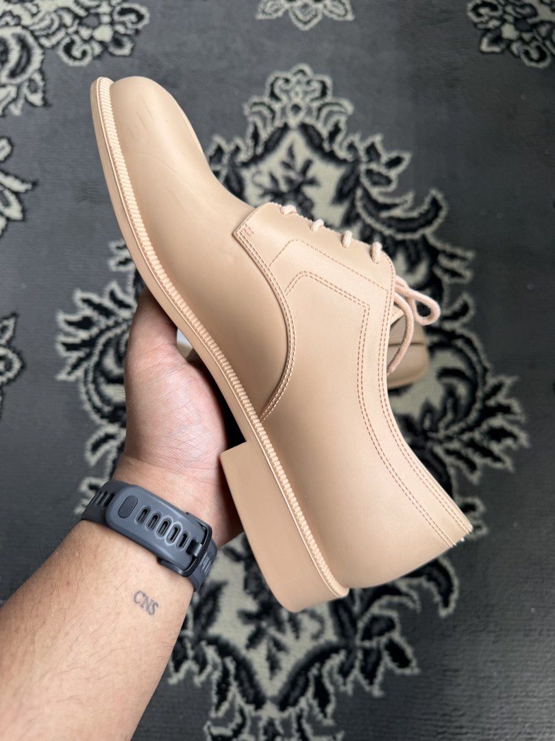 Maison Margiela Tabi Lace Ups (Category: Sneakers & Footwear) located in Quezon City. Submitted by jawnzslayer (Listing ID 1468088287, Image 3). Description: maison margiela beige tabi lace ups no box, pair only size 41 can fit 8-8.5 worn condition .