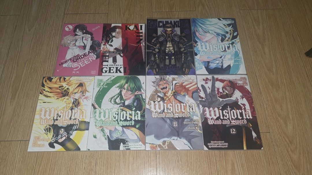 Manga For Sale (Category: Comics & Manga) located in Marikina City. Submitted by Day1ne (Listing ID 1468192810, Image 2). Description: RFS: Decluttering/ Not planning to collect the series anymore. > Wistoria: Wand and Sword Vol 8-12 - 550 each/ 2.6k set > Gachiakuta Vol 10 > Kaijin Fugeki: Kindred Spirits Vol 4 > The Mortifying Ordeal of Being in Love Vol 1 - 450 each.