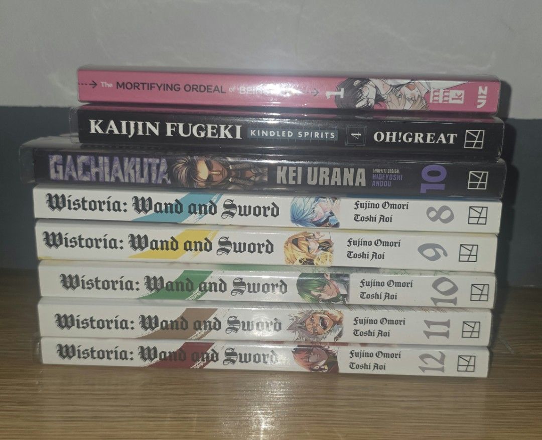 Manga For Sale (Category: Comics & Manga) located in Marikina City. Submitted by Day1ne (Listing ID 1468192810, Image 1). Description: RFS: Decluttering/ Not planning to collect the series anymore. > Wistoria: Wand and Sword Vol 8-12 - 550 each/ 2.6k set > Gachiakuta Vol 10 > Kaijin Fugeki: Kindred Spirits Vol 4 > The Mortifying Ordeal of Being in Love Vol 1 - 450 each.