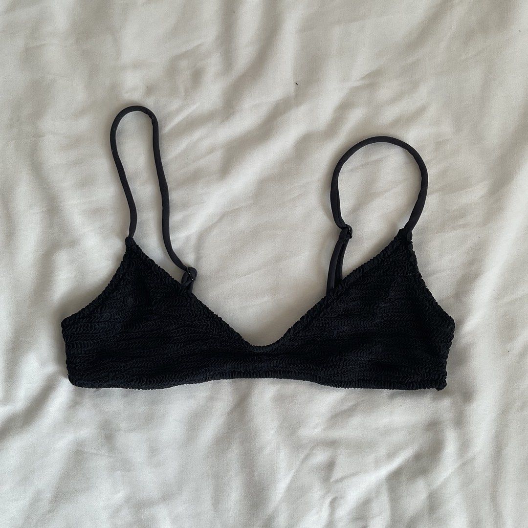 Mango Black Crinkle Bikini Top (Category: Bikinis & Swimsuits) located in Quezon City. Submitted by declutter.chek (Listing ID 1468137450, Image 2). Description: - Brand: Mango - Size: XS - NO PADS - RFS: Never used. Impulse buy. Haven’t gone to the beach in 2 years haha - Color: Black - Material: Stylish crinkle textured fabric - Features: Adjustable thin shoulder straps and secure back hook closure .