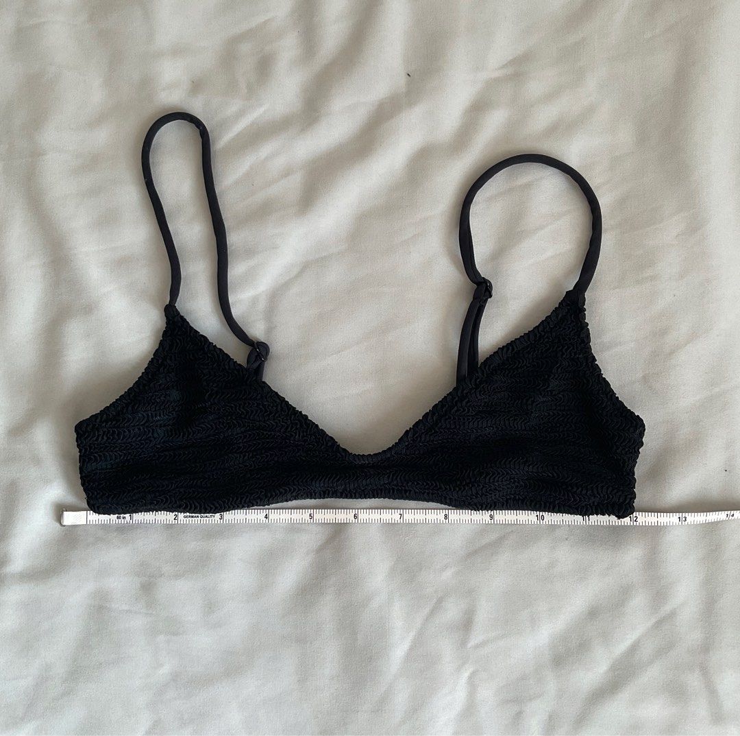 Mango Black Crinkle Bikini Top (Category: Bikinis & Swimsuits) located in Quezon City. Submitted by declutter.chek (Listing ID 1468137450, Image 3). Description: - Brand: Mango - Size: XS - NO PADS - RFS: Never used. Impulse buy. Haven’t gone to the beach in 2 years haha - Color: Black - Material: Stylish crinkle textured fabric - Features: Adjustable thin shoulder straps and secure back hook closure .